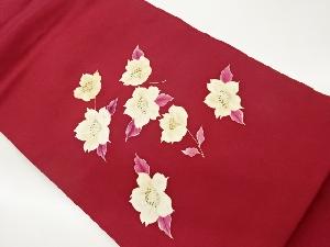 塩瀬金彩花葉模様名古屋帯